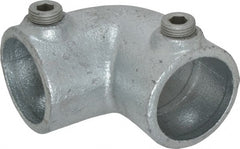 Kee - 1-1/4" Pipe, 90° Elbow, Malleable Iron Elbow Pipe Rail Fitting - Galvanized Finish - Exact Tooling