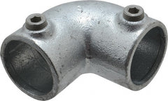 Kee - 1-1/2" Pipe, 90° Elbow, Malleable Iron Elbow Pipe Rail Fitting - Galvanized Finish - Exact Tooling