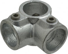 Kee - 1" Pipe, Side Outlet Tee, Malleable Iron Tee Pipe Rail Fitting - Galvanized Finish - Exact Tooling