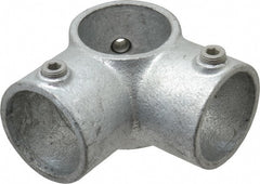Kee - 2" Pipe, 90° Two Socket Tee, Malleable Iron Tee Pipe Rail Fitting - Galvanized Finish - Exact Tooling