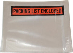 Nifty Products - 1,000 Piece, 5-1/2" Long x 4-1/2" Wide, Envelope - Packing List Enclosed, Clear - Exact Tooling