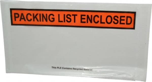 Nifty Products - 1,000 Piece, 10" Long x 5-1/2" Wide, Envelope - Packing List Enclosed, Clear - Exact Tooling