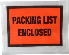 Nifty Products - 1,000 Piece, 5-1/2" Long x 4-1/2" Wide, Envelope - Packing List Enclosed, Orange Full Faced - Exact Tooling
