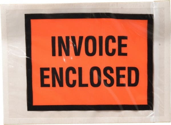 Nifty Products - 1,000 Piece, 5-1/2" Long x 4-1/2" Wide, Envelope - Invoice Enclosed, Orange Full Faced - Exact Tooling