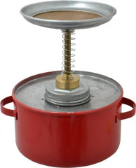 Eagle - 1 Quart Capacity, 8 Inch High x 6-1/4 Inch Diameter, Galvanized Steel Plunger Can - 5-1/4 Inch Dasher Diameter, Red, Approval Listing/Regulation FM - Exact Tooling