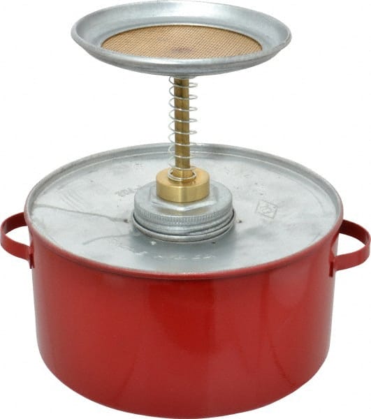 Eagle - 2 Quart Capacity, 8-1/2 Inch High x 8 Inch Diameter, Galvanized Steel Plunger Can - 5-1/4 Inch Dasher Diameter, Red, Approval Listing/Regulation FM - Exact Tooling