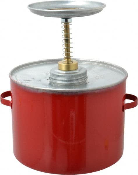 Eagle - 4 Quart Capacity, 10-3/4 Inch High x 8 Inch Diameter, Galvanized Steel Plunger Can - 5-1/4 Inch Dasher Diameter, Red, Approval Listing/Regulation FM - Exact Tooling