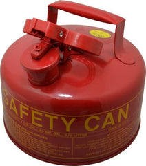 Eagle - 1 Gal Galvanized Steel Type I Safety Can - 10" High x 9" Diam, Red with Yellow - Exact Tooling