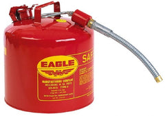 Eagle - 5 Gal Galvanized Steel Type II Safety Can - 13-1/2" High x 12-1/2" Diam, Red with Yellow - Exact Tooling
