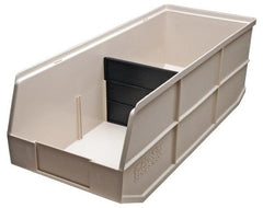 Akro-Mils - 60 Lb. Load Capacity, 20-1/2" Deep, Ivory Polymer Hopper Stacking Bin - 7" High x 8-1/4" Wide x 20-1/2" Long - Exact Tooling