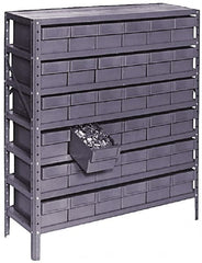 Value Collection - 72 Bin Bin Shelving Unit with Drawers - 36 Inch Overall Width x 18 Inch Overall Depth x 75 Inch Overall Height, Gray Plastic Bins - Exact Tooling