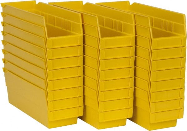 Akro-Mils - 11-5/8" Deep, Yellow Hopper Shelf Bin - 4" High x 4-1/8" Wide x 11-5/8" Long - Exact Tooling
