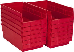 Akro-Mils - 11-5/8" Deep, Red Hopper Shelf Bin - 4" High x 6-5/8" Wide x 11-5/8" Long - Exact Tooling
