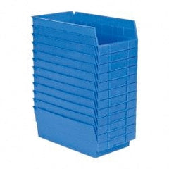 Akro-Mils - 11-5/8" Deep, Blue Hopper Shelf Bin - 4" High x 6-5/8" Wide x 11-5/8" Long - Exact Tooling
