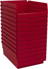 Akro-Mils - 11-5/8" Deep, Red Hopper Shelf Bin - 4" High x 8-3/8" Wide x 11-5/8" Long - Exact Tooling