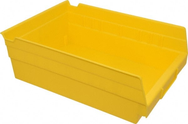 Akro-Mils - 11-5/8" Deep, Yellow Hopper Shelf Bin - 4" High x 8-3/8" Wide x 11-5/8" Long - Exact Tooling