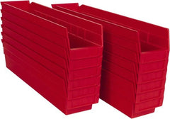 Akro-Mils - 17-7/8" Deep, Red Hopper Shelf Bin - 4" High x 4-1/8" Wide x 17-7/8" Long - Exact Tooling