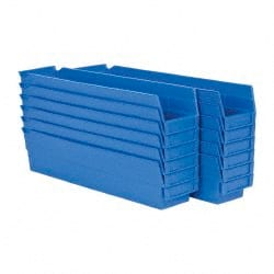 Akro-Mils - 17-7/8" Deep, Blue Hopper Shelf Bin - 4" High x 4-1/8" Wide x 17-7/8" Long - Exact Tooling