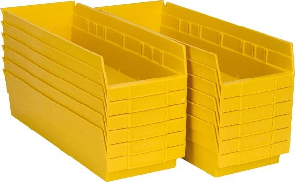 Akro-Mils - 17-7/8" Deep, Yellow Hopper Shelf Bin - 4" High x 6-5/8" Wide x 17-7/8" Long - Exact Tooling