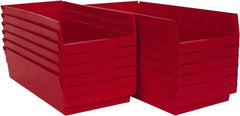 Akro-Mils - 17-7/8" Deep, Red Hopper Shelf Bin - 4" High x 8-3/8" Wide x 17-7/8" Long - Exact Tooling