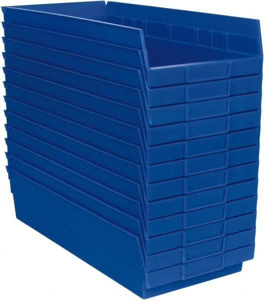 Akro-Mils - 17-7/8" Deep, Blue Hopper Shelf Bin - 4" High x 8-3/8" Wide x 17-7/8" Long - Exact Tooling