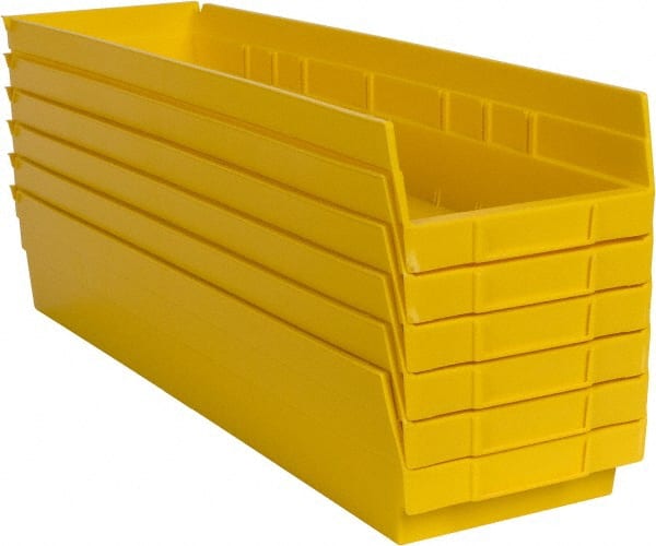 Akro-Mils - 23-5/8" Deep, Yellow Hopper Shelf Bin - 4" High x 6-5/8" Wide x 23-5/8" Long - Exact Tooling