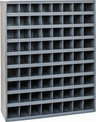 Durham - 72 Bin Bin Shelving Unit with Openings - 33-3/4 Inch Overall Width x 12 Inch Overall Depth x 42 Inch Overall Height, Gray Steel Bins - Exact Tooling