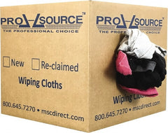 PRO-SOURCE - Reclaimed Cotton T-Shirt Rags - Assorted Colors, Polo, Low Lint, 10 Lbs. at 3 to 4 per Pound, Box - Exact Tooling