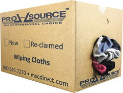 PRO-SOURCE - Reclaimed Cotton T-Shirt Rags - Assorted Colors, Polo, Low Lint, 25 Lbs. at 3 to 4 per Pound, Box - Exact Tooling