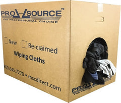 PRO-SOURCE - Reclaimed Cotton T-Shirt Rags - Assorted Colors, Polo, Low Lint, 50 Lbs. at 3 to 4 per Pound, Box - Exact Tooling