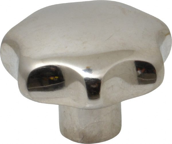 KIPP - 1.96" Head Diam, 7 Point Lobed Knob - 3/8" Hole, Stainless Steel - Exact Tooling