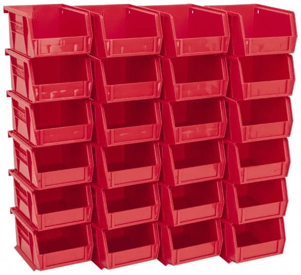Akro-Mils - 10 Lb. Load Capacity, 5-3/8" Deep, Red Polymer Hopper Stacking Bin - 3" High x 4-1/8" Wide x 5-3/8" Long - Exact Tooling