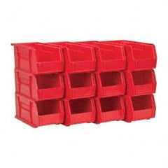 Akro-Mils - 30 Lb. Load Capacity, 10-7/8" Deep, Red Polymer Hopper Stacking Bin - 5" High x 5-1/2" Wide x 10-7/8" Long - Exact Tooling