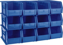 Akro-Mils - 30 Lb. Load Capacity, 10-7/8" Deep, Blue Polymer Hopper Stacking Bin - 5" High x 5-1/2" Wide x 10-7/8" Long - Exact Tooling