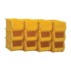 Akro-Mils - 60 Lb. Load Capacity, 14-3/4" Deep, Yellow Polymer Hopper Stacking Bin - 7" High x 8-1/4" Wide x 14-3/4" Long - Exact Tooling