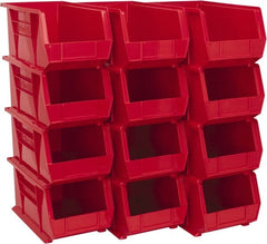 Akro-Mils - 60 Lb. Load Capacity, 14-3/4" Deep, Red Polymer Hopper Stacking Bin - 7" High x 8-1/4" Wide x 14-3/4" Long - Exact Tooling
