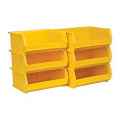 Akro-Mils - 75 Lb. Load Capacity, 14-3/4" Deep, Yellow Polymer Hopper Stacking Bin - 7" High x 16-1/2" Wide x 14-3/4" Long - Exact Tooling