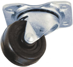 Albion - 4" Diam x 1-5/8" Wide x 5" OAH Top Plate Mount Swivel Caster - Phenolic, 450 Lb Capacity, Roller Bearing, 4 x 5-1/8" Plate - Exact Tooling