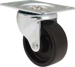 Albion - 3" Diam x 1-1/4" Wide x 3-13/16" OAH Top Plate Mount Swivel Caster - Polypropylene, 270 Lb Capacity, Plain Bearing, 3-1/8 x 4-1/8" Plate - Exact Tooling