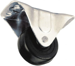 Albion - 3" Diam x 1-1/4" Wide x 3-13/16" OAH Top Plate Mount Rigid Caster - Phenolic, 300 Lb Capacity, Plain Bearing, 2-1/2 x 4-15/16" Plate - Exact Tooling