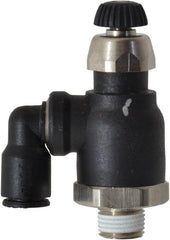 Legris - 1/4" Tube OD x 1/8" Male NPT Compact Swivel Outlet Flow Control Regulator - 0 to 145 psi & Nylon Material - Exact Tooling