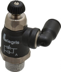 Legris - 1/4" Tube OD x 1/4" Male NPT Compact Swivel Outlet Flow Control Regulator - 0 to 145 psi & Nylon Material - Exact Tooling