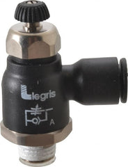 Legris - 10mm Tube OD x 1/4 Male BSPT Compact Meter Out Flow Control Valve - 14.5 to 145 psi, Nylon - Exact Tooling