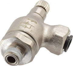 Legris - 1/4" Tube OD x 1/8" NPT Metal Flow Control Regulator - 0 to 145 psi & Treated Brass Material - Exact Tooling