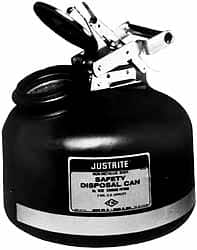 Justrite - Safety Disposal Cans Capacity (Gal.): 5.00 Material: Polyethylene - Exact Tooling