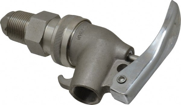 Value Collection - 3/4" NPT Stainless Steel Adjustable Drum Faucet - Internal Arrester, Self Closing - Exact Tooling