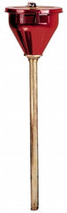 Justrite - 10" High x 10-3/4" Diam, Galvanized Steel, Self Closing Drum Funnel with Viscous Liquids Tube - 33" Arrester/Tube Length, 30 to 50 Gal Drum/Pail Capacity - Exact Tooling