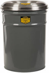 Justrite - 6 Gallon Complete Unit Fire Resistant Steel Drum and Aluminum Head - 12-1/8 Inch Outside Diameter, 5 Inch Opening Diameter, 16-3/4 Inch High, FM and UL Standards - Exact Tooling