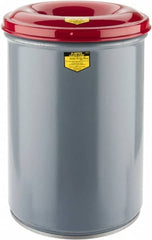 Justrite - 12 Gallon Complete Unit Fire Resistant Steel Drum and Head - 14-1/2 Inch Outside Diameter, 5-1/4 Inch Opening Diameter, 21 Inch High, FM and UL Standards - Exact Tooling
