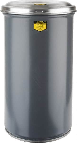 Justrite - 15 Gallon Complete Unit Fire Resistant Steel Drum and Aluminum Head - 15-1/8 Inch Outside Diameter, 5-1/4 Inch Opening Diameter, 25-3/4 Inch High, FM and UL Standards - Exact Tooling
